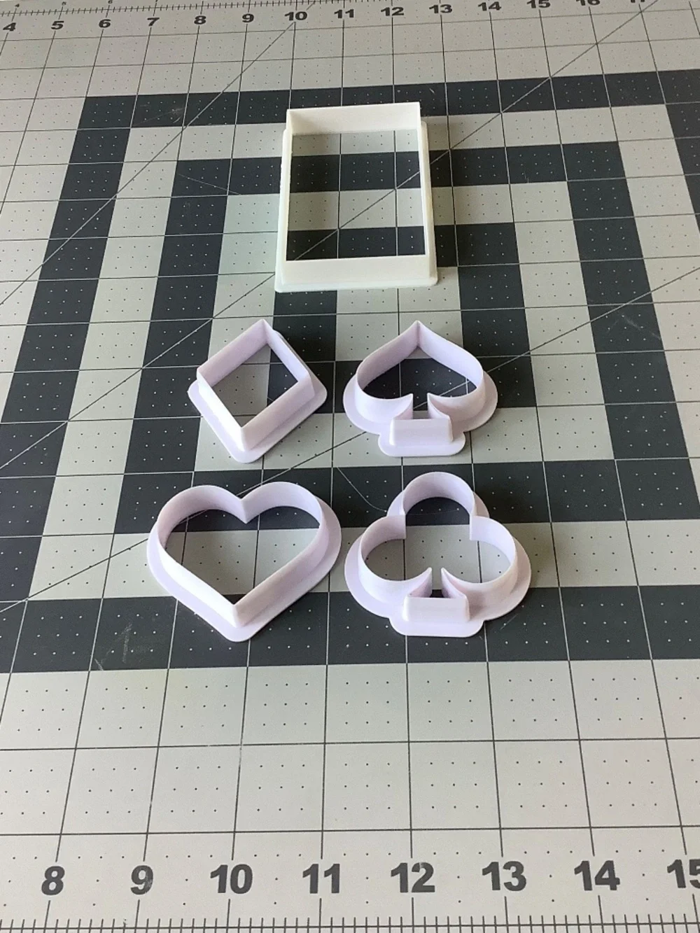 Poker Playing Card Cookie Cutter Set – Rectangle, Heart, Diamond, Club & Spade